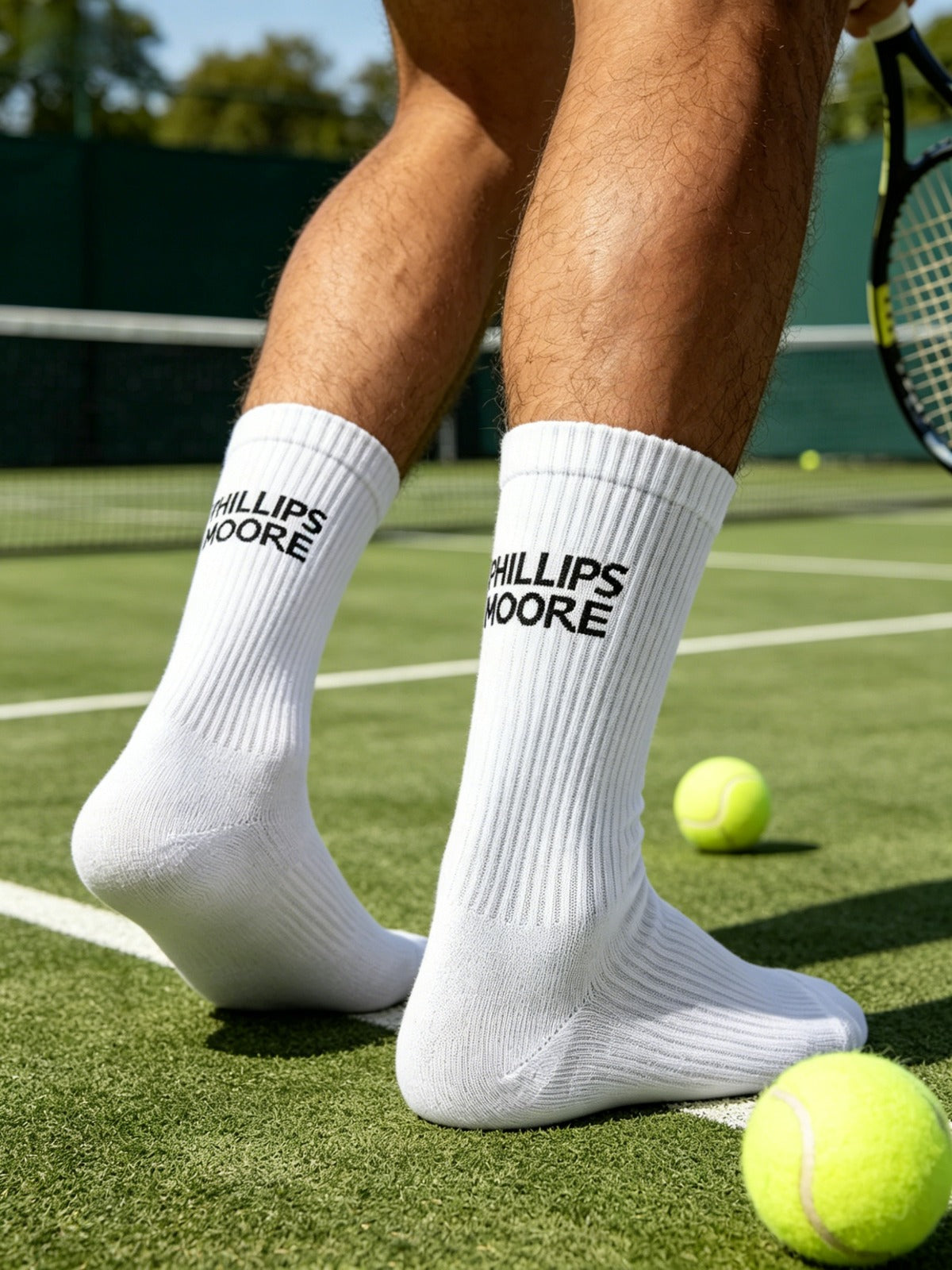 Phillips-Moore Black Tennis Socks