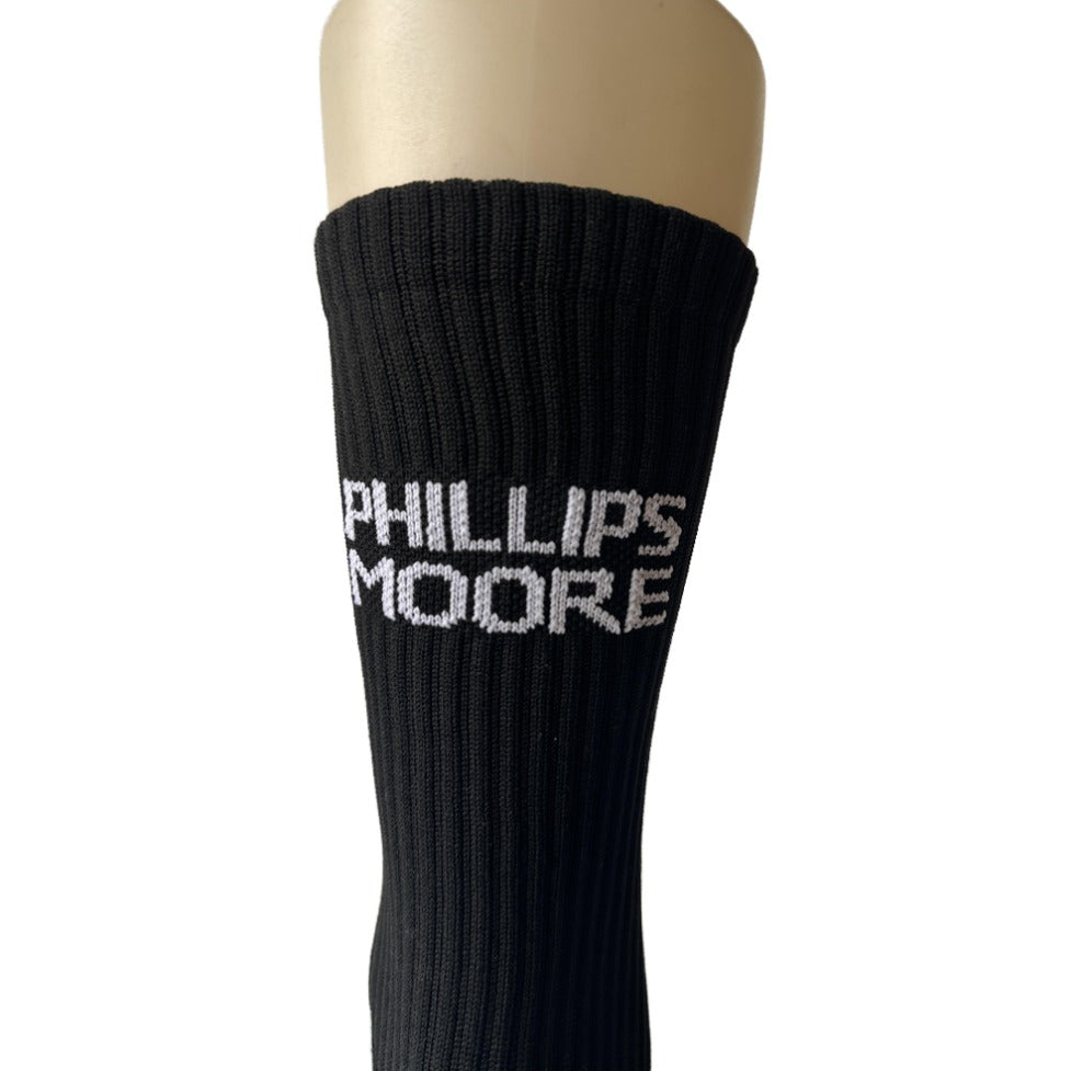 Phillips-Moore Black Tennis Socks