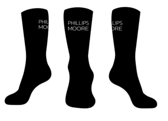 Phillips-Moore Black Tennis Socks