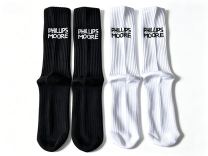 Phillips-Moore Black Tennis Socks