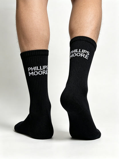 Phillips-Moore Black Tennis Socks